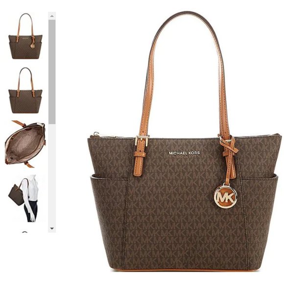 Michael Kors Handbags - NWOT Michael Kors Signature Jet Set East West Top Zip Tote Bag